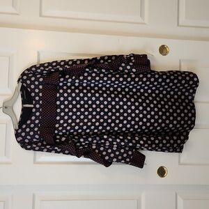 Banana Republic Foulard Silk Ruffle Dress Navy Size L